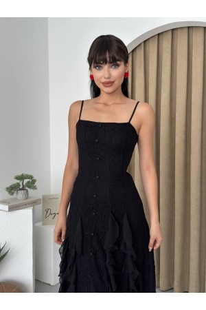 M00408-SIYAH Siyah ELBİSE