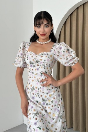 M00416-BEYAZ Beyaz ELBİSE