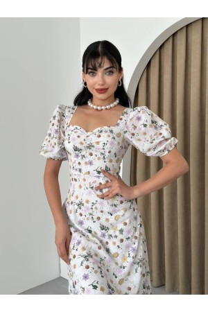 M00416-BEYAZ Beyaz ELBİSE