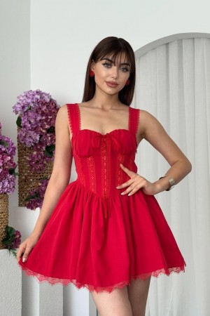 M00417-KIRMIZI Kırmızı DRESS
