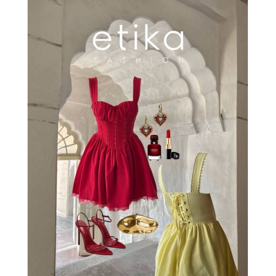 M00417-SARI Sarı DRESS