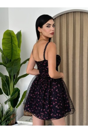 M00422-SIYAH Siyah ELBİSE