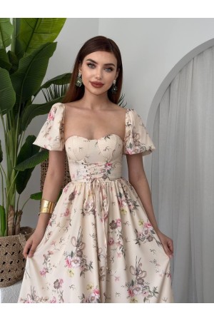 M00430-BEJ Bej ELBİSE