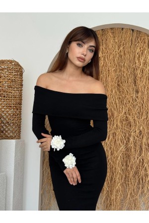 M00436-SIYAH Siyah ELBİSE