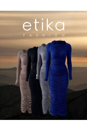 M00438-SIYAH Siyah ELBİSE