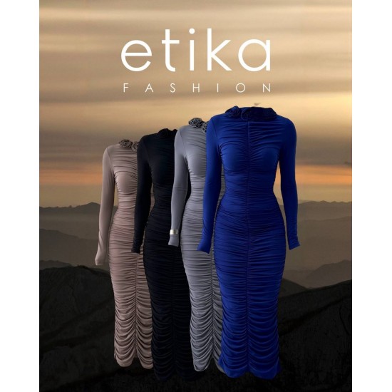 M00438-SIYAH Siyah ELBİSE