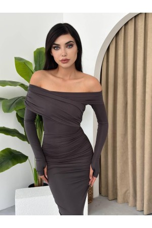M00446-FÜME FÜME ELBİSE