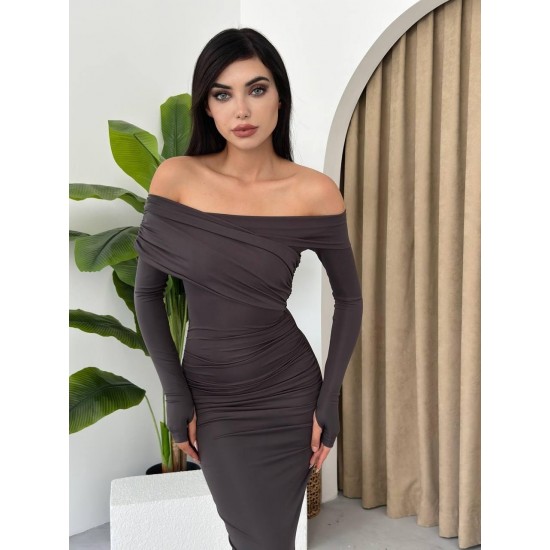 M00446-FÜME FÜME ELBİSE