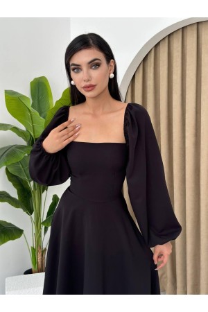 M00453-SIYAH Siyah ELBİSE