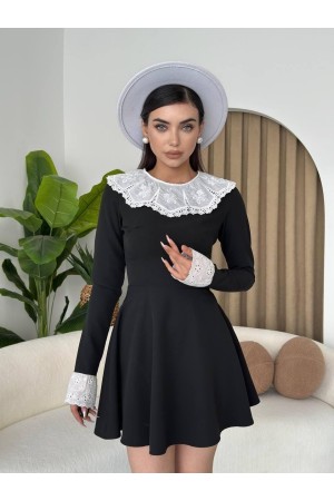 M00467-SIYAH Siyah ELBİSE