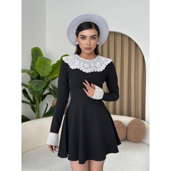 M00467-SIYAH Siyah ELBİSE