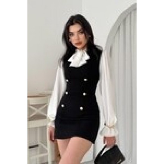 M00475-SIYAH Siyah DRESS