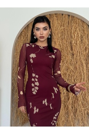 M00507-BORDO Bordo DRESS