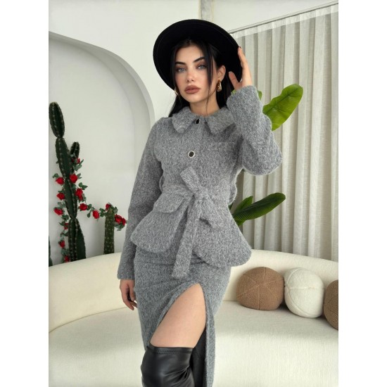 M00520-GRİ Gri ELBİSE