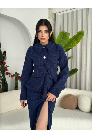 M00520-LACİVERT LACİVERT ELBİSE