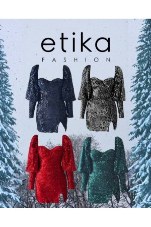 M00524-YEŞİL Yeşil ELBİSE