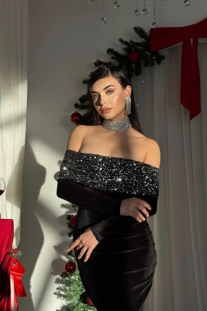 M00533-SIYAH Siyah DRESS