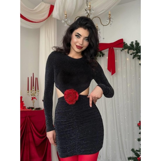 M00545-SIYAH Siyah ELBİSE