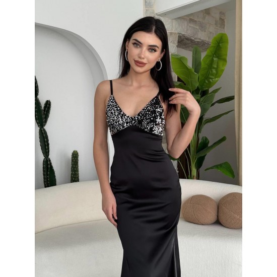 M00553-SIYAH Siyah ELBİSE