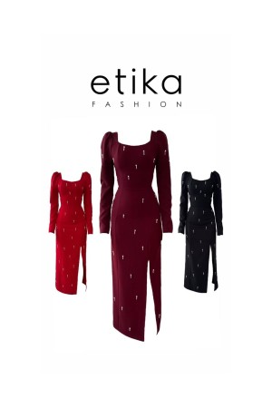 M00563-SIYAH Siyah ELBİSE