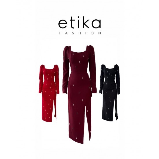 M00563-SIYAH Siyah ELBİSE