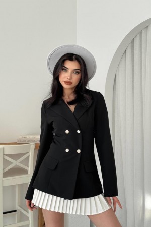 "M00564-SİYAH BEYAZ" "Black and white" DRESS