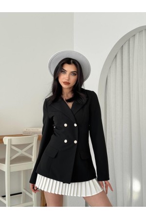 "M00564-SİYAH BEYAZ" "Black and white" DRESS