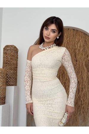 M00569-BEJ Bej ELBİSE