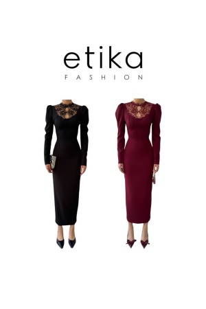 M00570-SIYAH Siyah ELBİSE