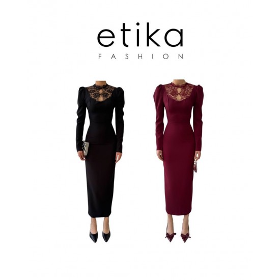 M00570-SIYAH Siyah ELBİSE