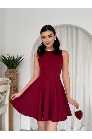 M00585-BORDO Bordo ELBİSE