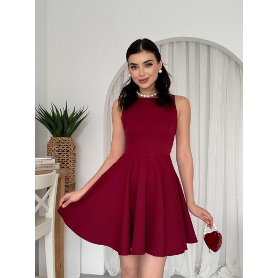 M00585-BORDO Bordo ELBİSE