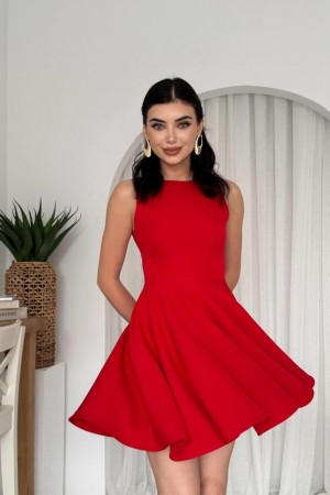 M00585-KIRMIZI Kırmızı ELBİSE