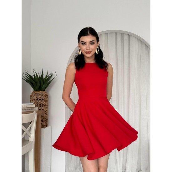 M00585-KIRMIZI Kırmızı ELBİSE