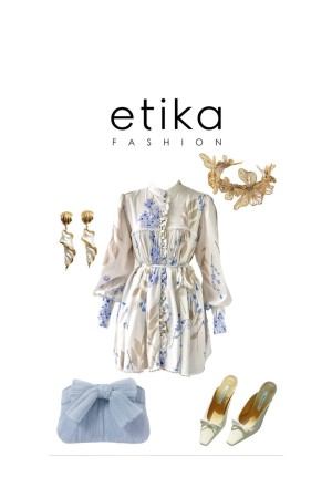 M00586-ÇİÇEK DESEN ÇİÇEK DESEN ELBİSE