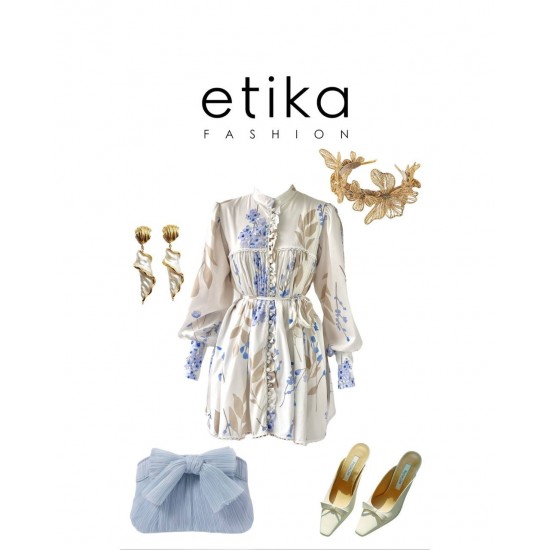 M00586-ÇİÇEK DESEN ÇİÇEK DESEN ELBİSE