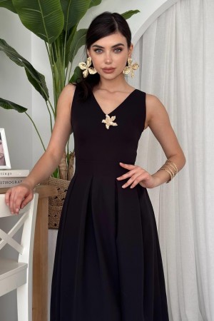 M00594-SIYAH Siyah ELBİSE