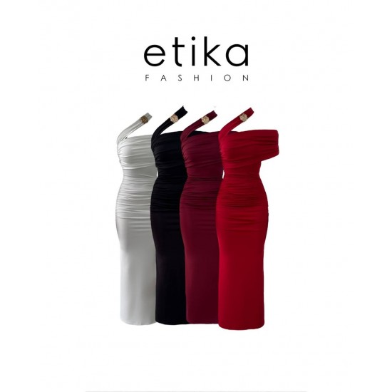 M00595-BEYAZ Beyaz ELBİSE