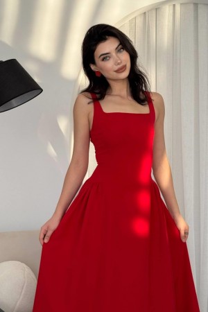 M00597-KIRMIZI Kırmızı DRESS