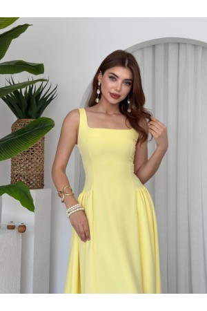 M00597-SARI Sarı ELBİSE