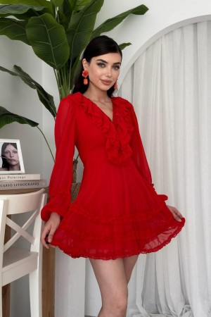 M00601-KIRMIZI Kırmızı DRESS