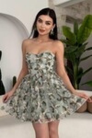 "M00602-ÇİÇEK DESEN YEŞİL" "ÇİÇEK DESEN YEŞİL" DRESS