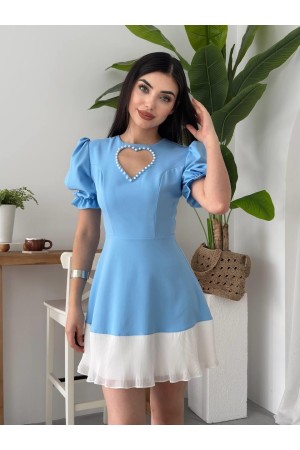 M00612-BEBE MAVİSİ BEBE MAVİSİ ELBİSE