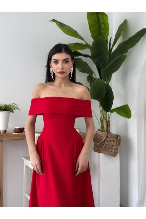 M00618-KIRMIZI Kırmızı ELBİSE