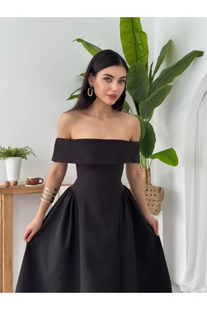 M00618-SIYAH Siyah ELBİSE