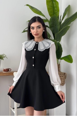 M00619-SIYAH Siyah ELBİSE