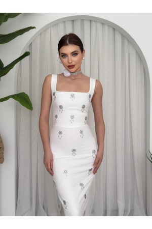 M00625-BEYAZ Beyaz ELBİSE