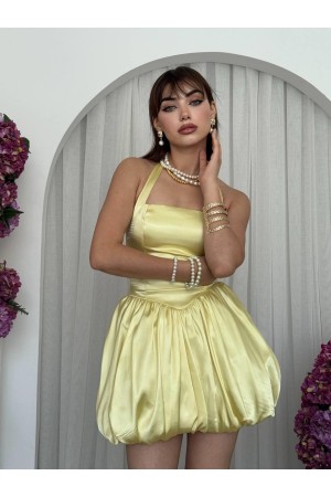 M00629-SARI Sarı ELBİSE