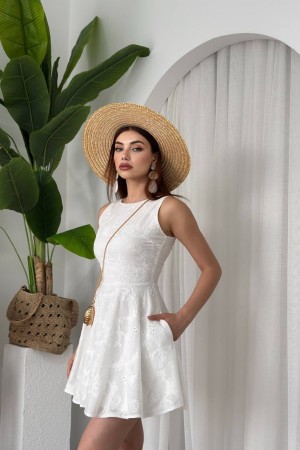 M00630-BEYAZ Beyaz DRESS