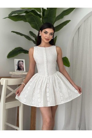 M00631-BEYAZ Beyaz ELBİSE